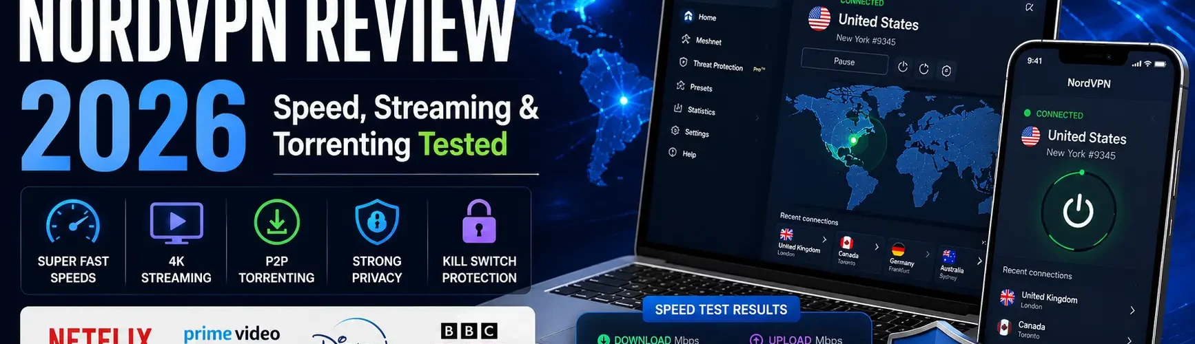 NordVPN Review 2026 speed streaming and torrenting tested