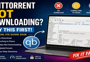 qBittorrent not downloading fix showing 0 percent progress and connecting to peers issue solution